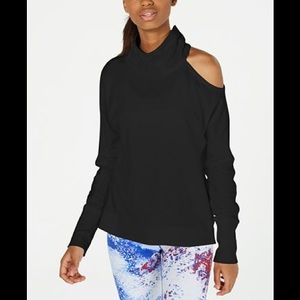 Calvin Klein 🦋 Mock-Neck Cold-Shoulder Top (A-1)